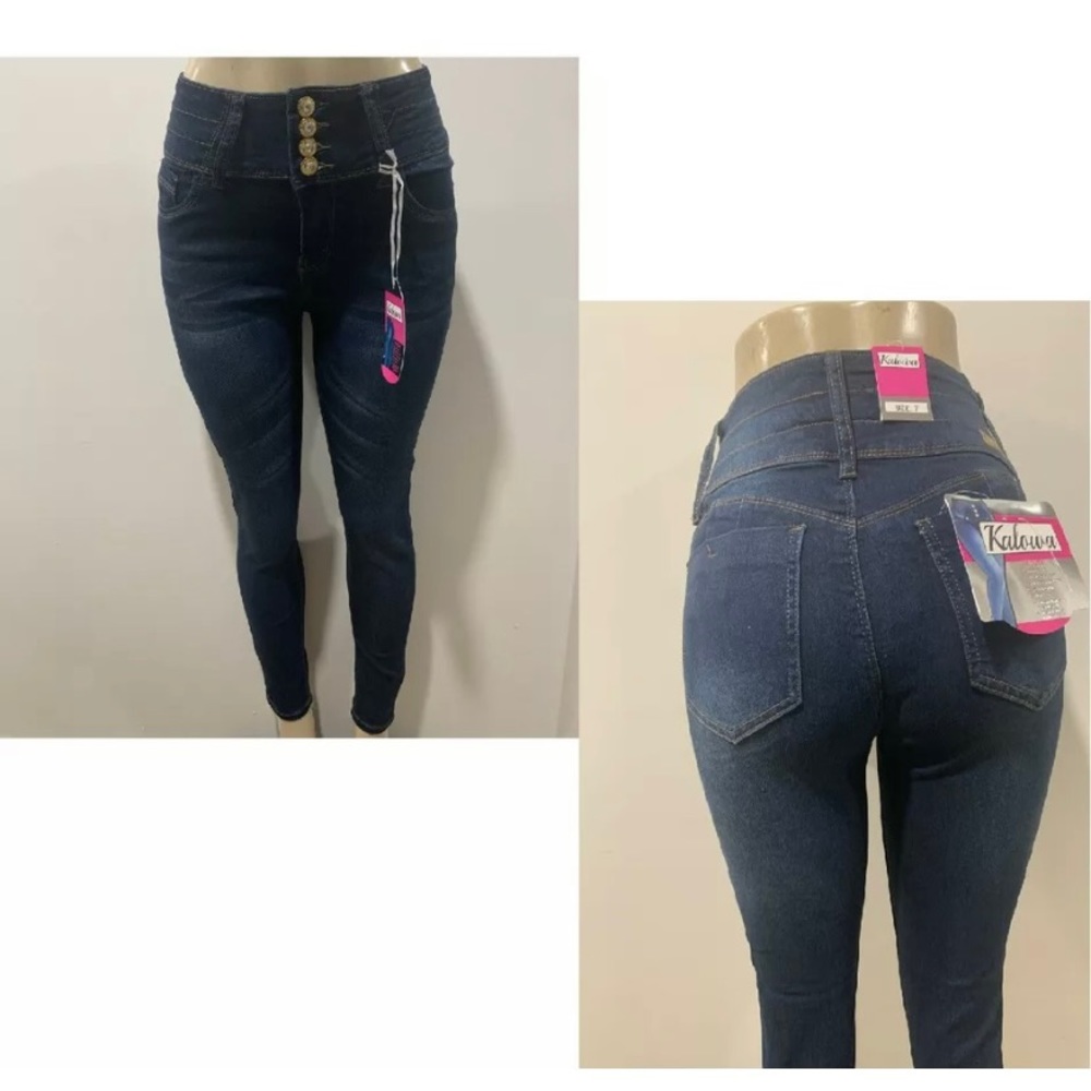 brand new Kalowa Colombian designed stretch dark blue push up skinny jean